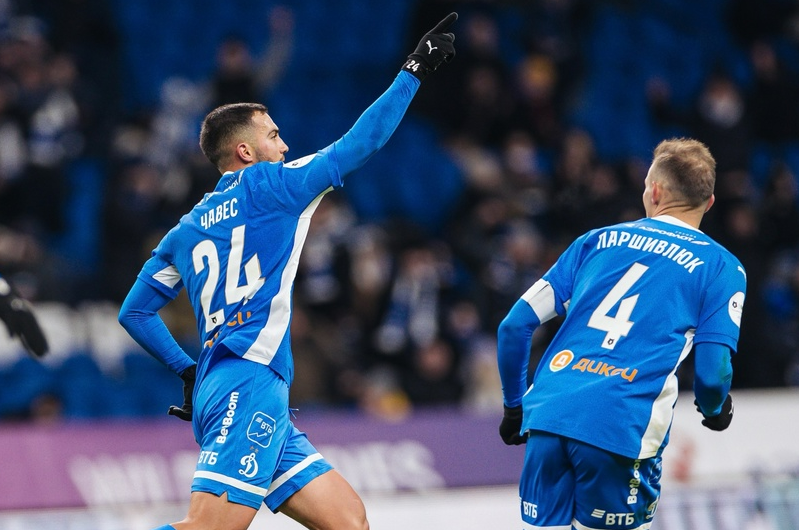 Луис Чавес забил в ворота грозненцев гол-красавец. Фото: ФК "Динамо"