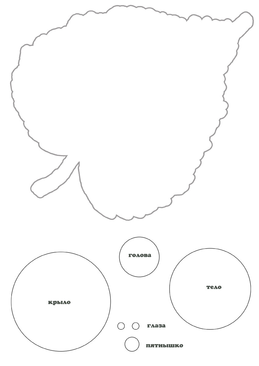 Шаблон для аппликации "Божья коровка"