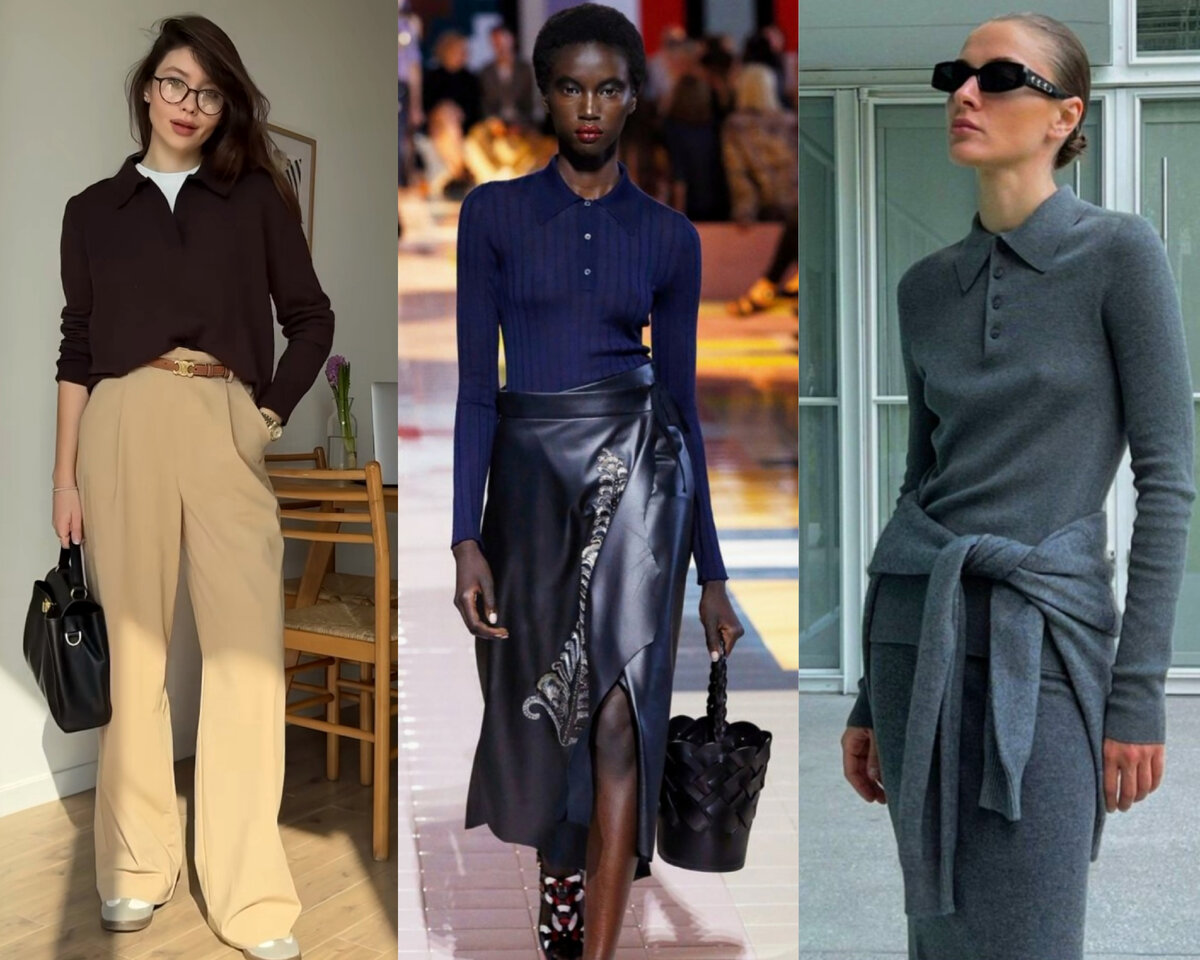 Трикотаж с отложным воротником подчеркнет вашу элегантность и хороший вкус