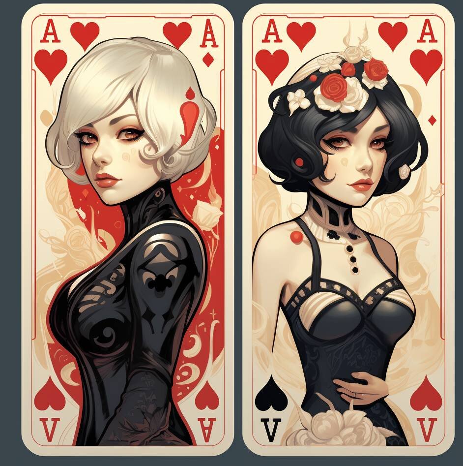 Красивые дамы на картах в роли тузов