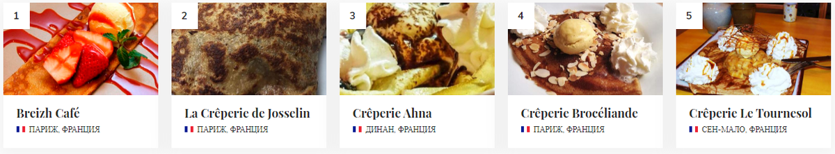 Самые популярные варианты подачи крепов в Париже (скриншот https://www.tasteatlas.com/)
