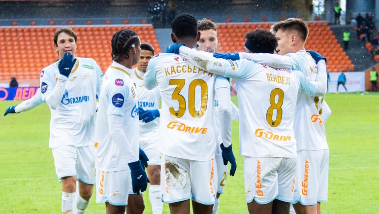    Радость футболистов «Зенита» после гола в ворота «Урала». ФК «Зенит»