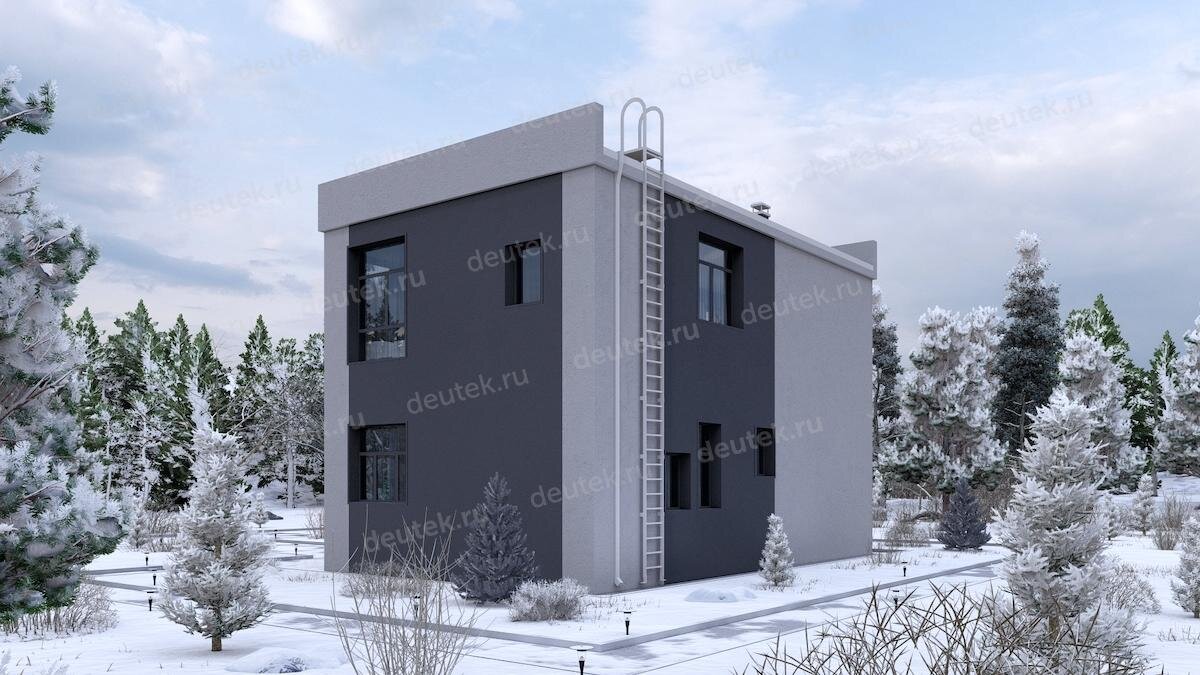 Проект двухэтажного дома 139 м2 в стиле ХАЙ-ТЕК - DTE-201