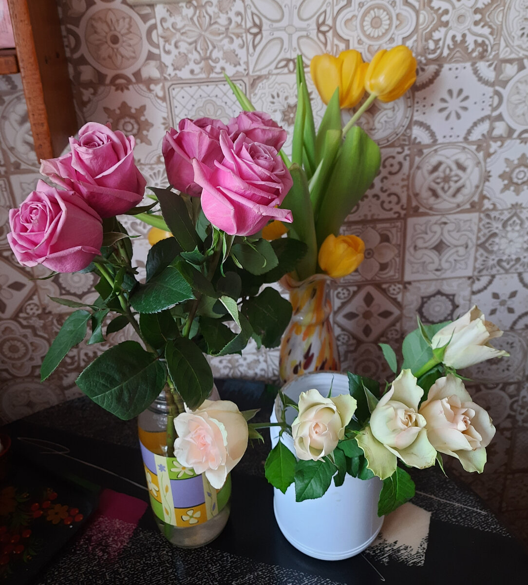 Цветы от детей и мужа)