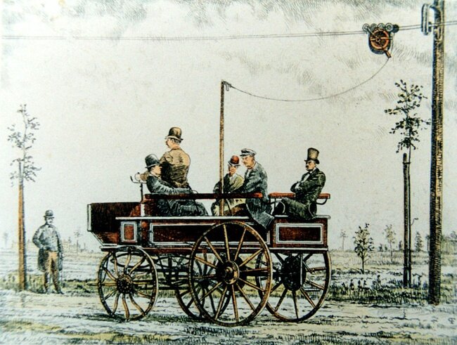 "Электромот" Сименса. 1882 год. Рисунок из открытого источника.