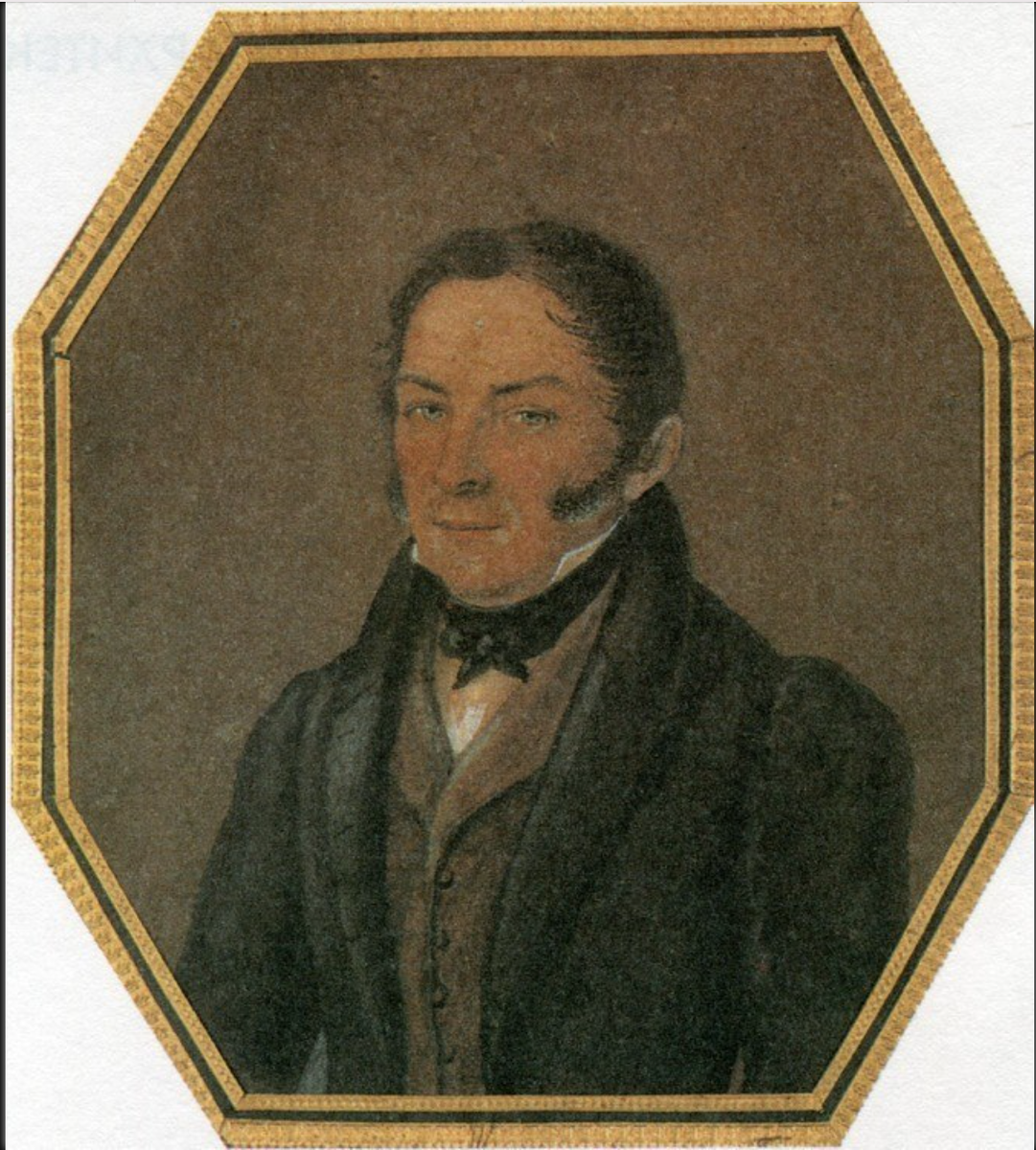 Репродукция акварельного портрета архитектора Осипа Ивановича Бове. Неизвестный художник. 20-ые годы XIX века. Государственный музей А.С. Пушкина https://ru.wikipedia.org/wiki/Бове,_Осип_Иванович 