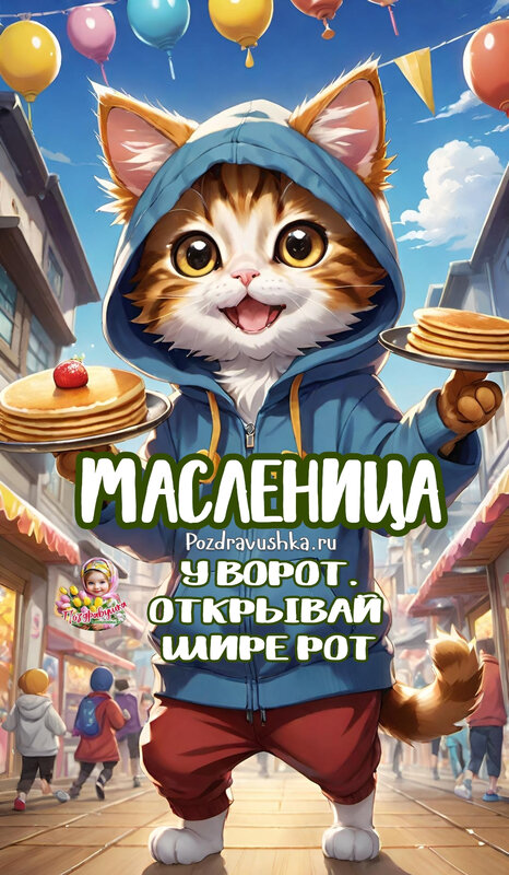 Открытка с Масленицей с сайта https://pozdravushka.ru/