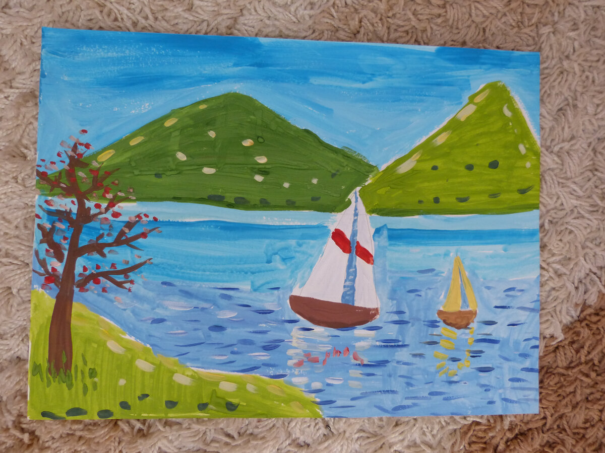 Это Ляля рисовала в пять/шесть лет на частном мастер-классе, то есть не в этой изостудии. Фото мое