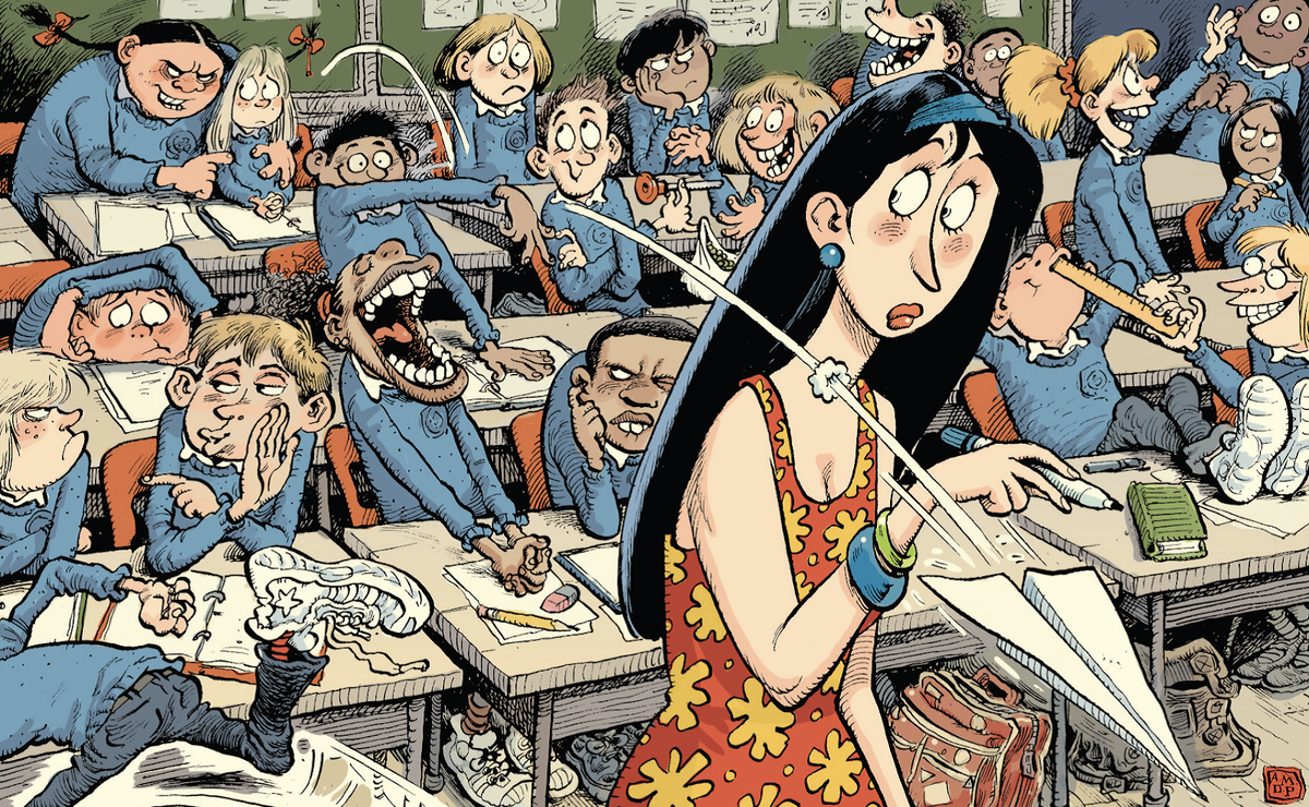 Значит на этой картинке все ученики пришли в школу после семейного обучения? Источник: poryadovki.ru