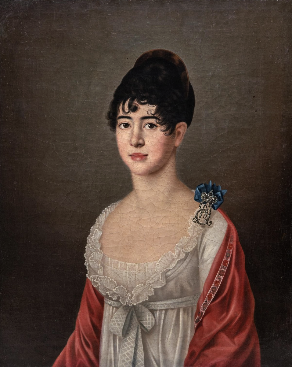 Портрет графини Екатерины Алексеевны Разумовской, в замужестве Уваровой (1783–1849). Неизвестный художник. Российская империя, 1810-е гг.