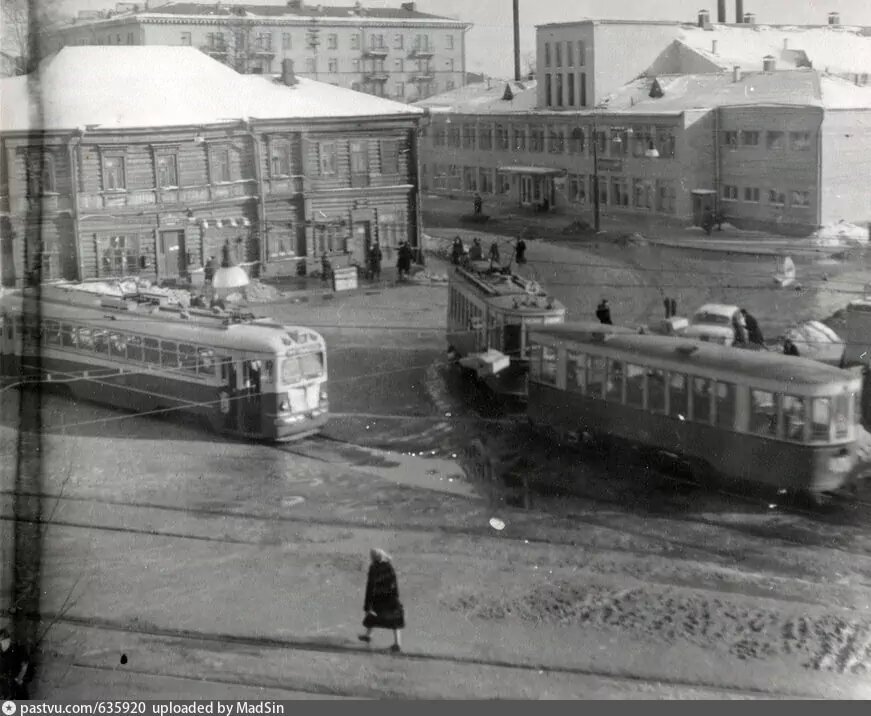 Трамвайный круг в Богородском, 1955 – 1960 год. Источник: Семейный архив Елисеевой Т. Л.