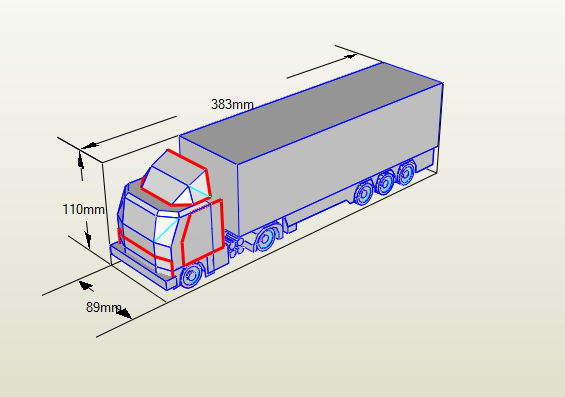Модель Тягача с полуприцепом в Pepakura Designer 5. Личное фото март 2024 