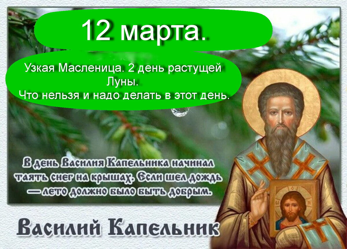 12 марта. Узкая Масленица. 2 день растущей Луны. Василий капельник. Что  нельзя и надо делать в этот день. | Бабушка с мишуткой . | Дзен