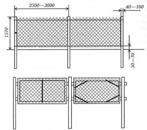 Установка забора из сетки рабицы своими руками – пошаговая инструкция