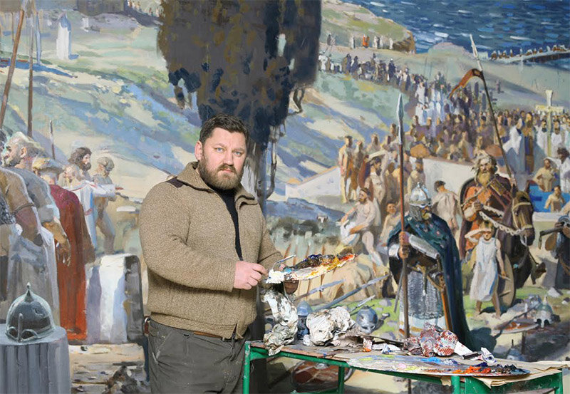 Павел Рыженко за работой