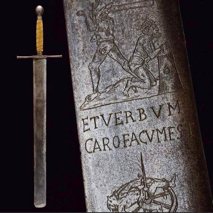 Меч германского палача с надписью "И слово стало плотью", 1613 год.