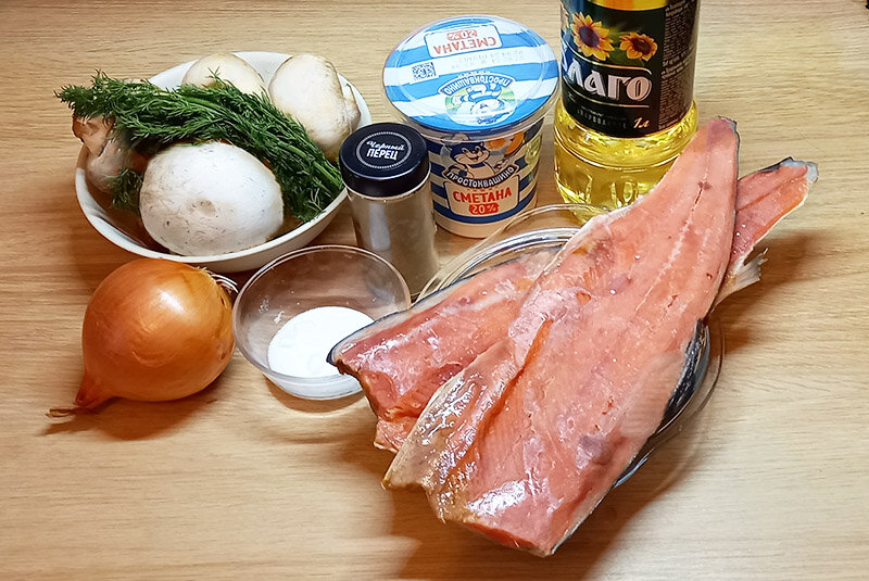 Необходимые продукты для приготовления рыбы