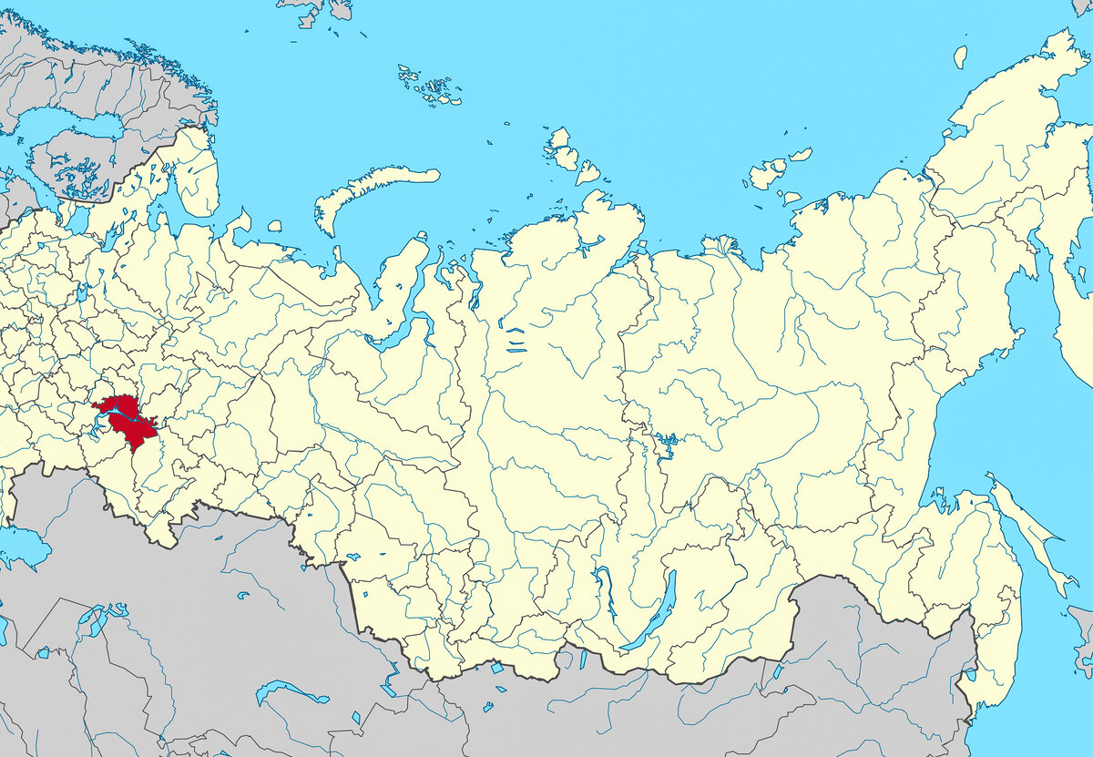 Татарстан на карте России