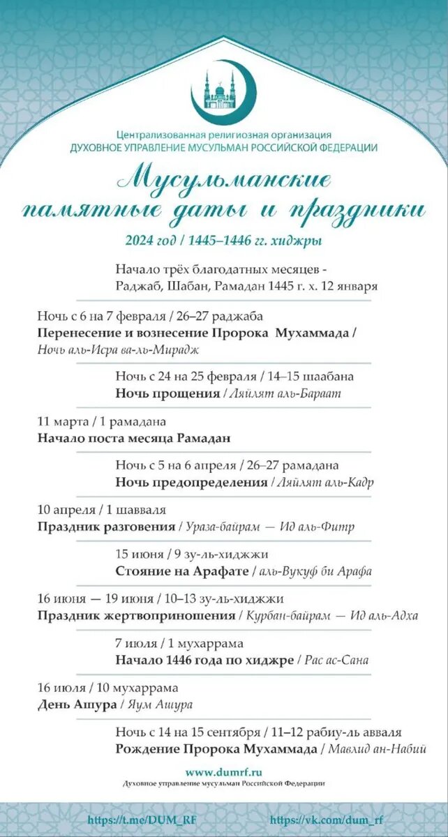 Мусульманские праздники. Фото: ДУМ РФ📷
