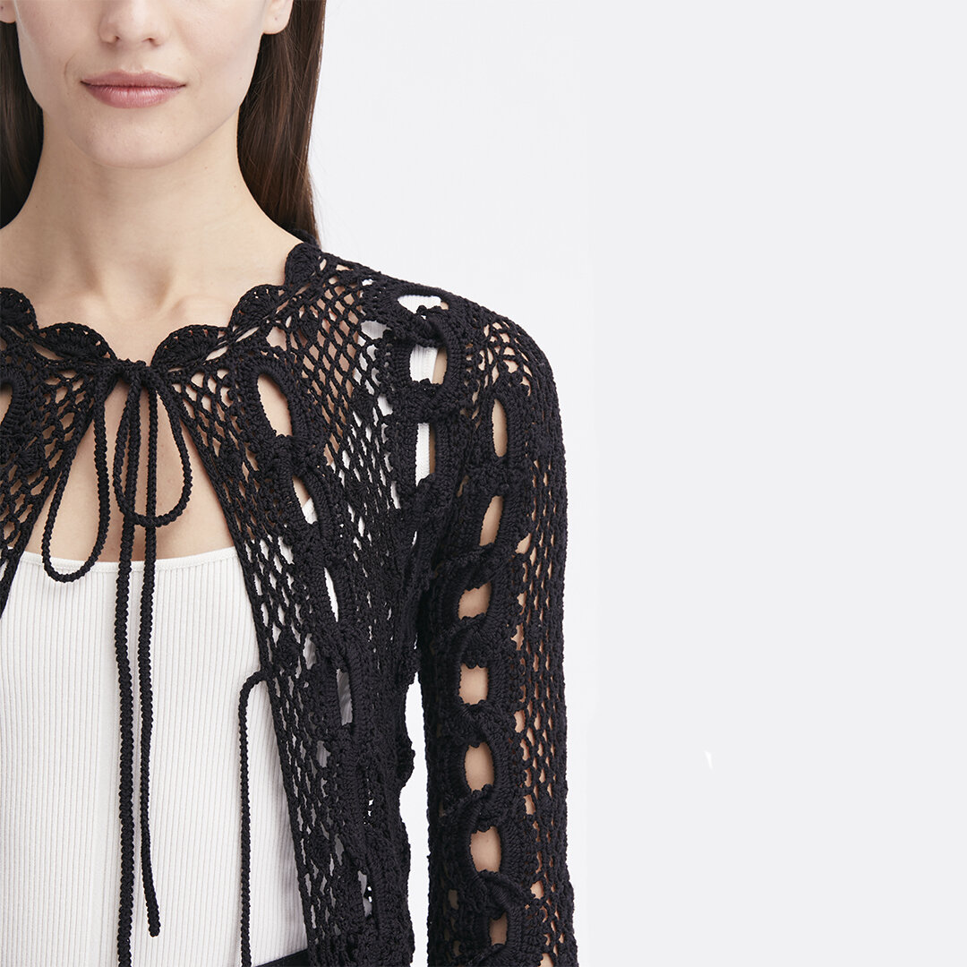 Черный кардиган от бренда Oscar de la Renta