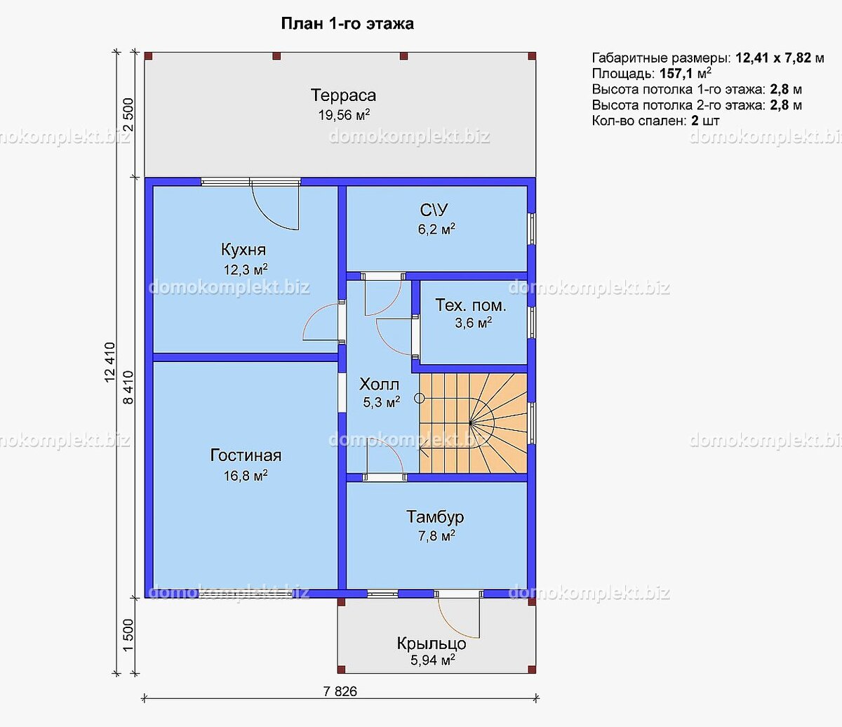 Планировка 1-го этажа