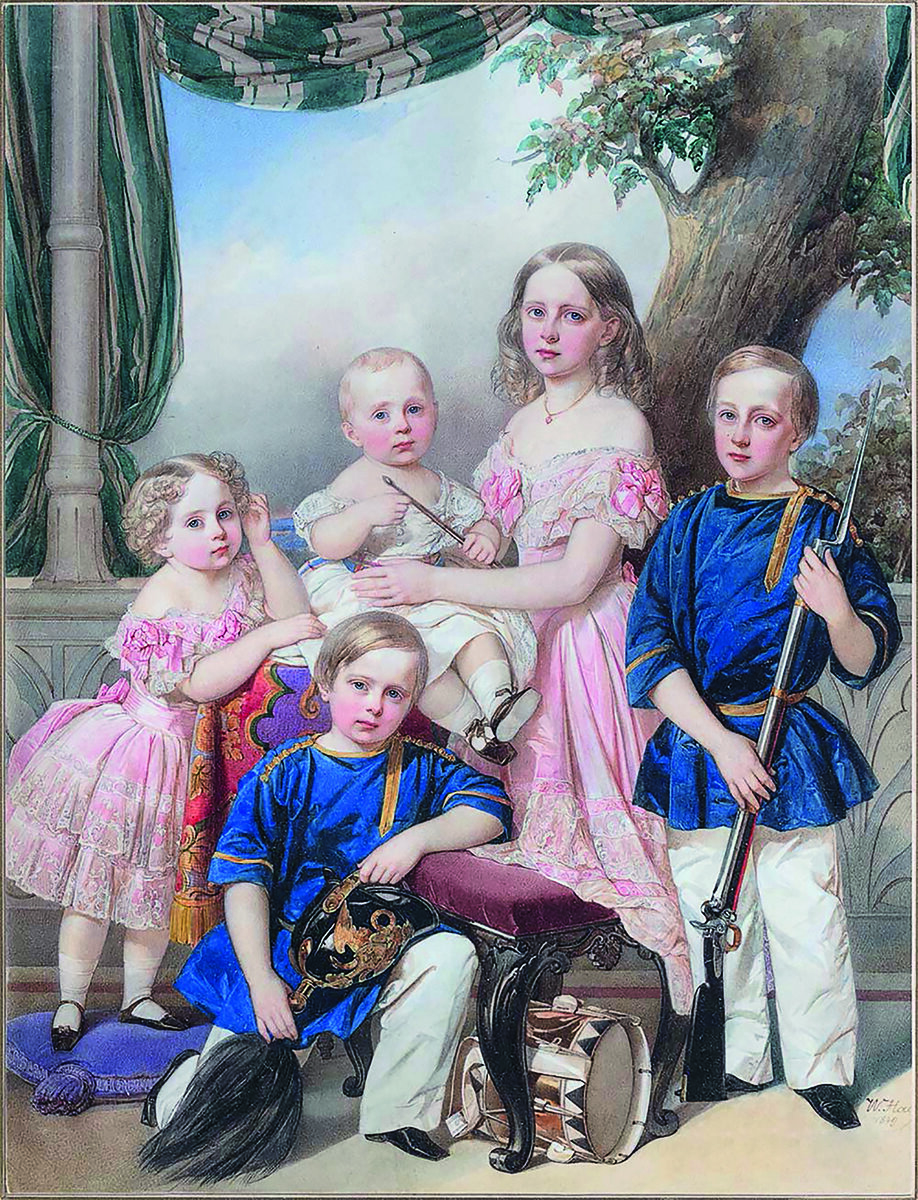 В.И. Гау. Групповой портрет детей принца П.Г. Ольденбургского. 1849 г. 