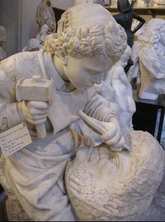 Чезаре Дзоччи. «Юный Микеланджело высекает Голову фавна» (утрачена)