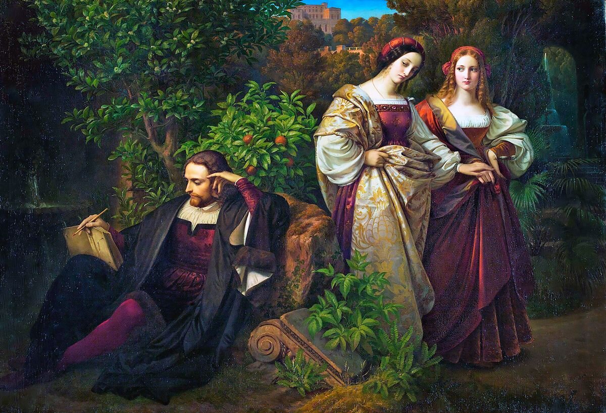 Таким его запомнила Феррара / Карл Фердинанд Зон. "Торквато Тассо и две Леоноры", 1839 г. Фото: it.wikipedia.org