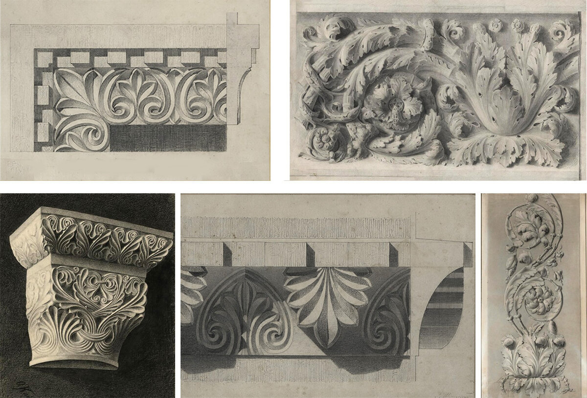 Рисунок архитектурных деталей.