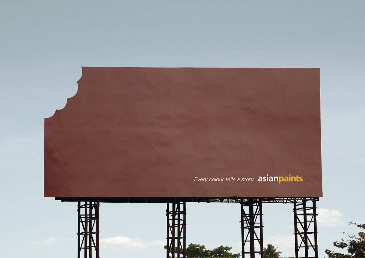 Наружная реклама Asian Paints «Каждый цвет рассказывает свою историю».