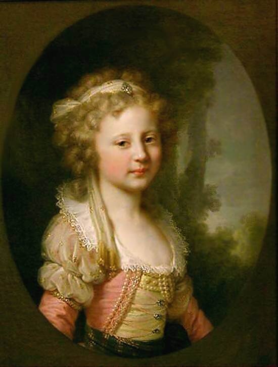 Портрет великой княжны Александры Павловны 1792 год. Художник Иоганн Баптист Лампи Старший (Johann Baptist von Lampi der Ältere) (1751 – 1830). ГМЗ «Гатчина»
