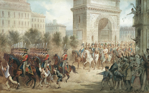Вступление русских войск в Париж в 1814 г. Художник А. И. Шарлемань. 