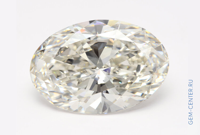 CVD алмаз овальной огранки, масса 18 карат 