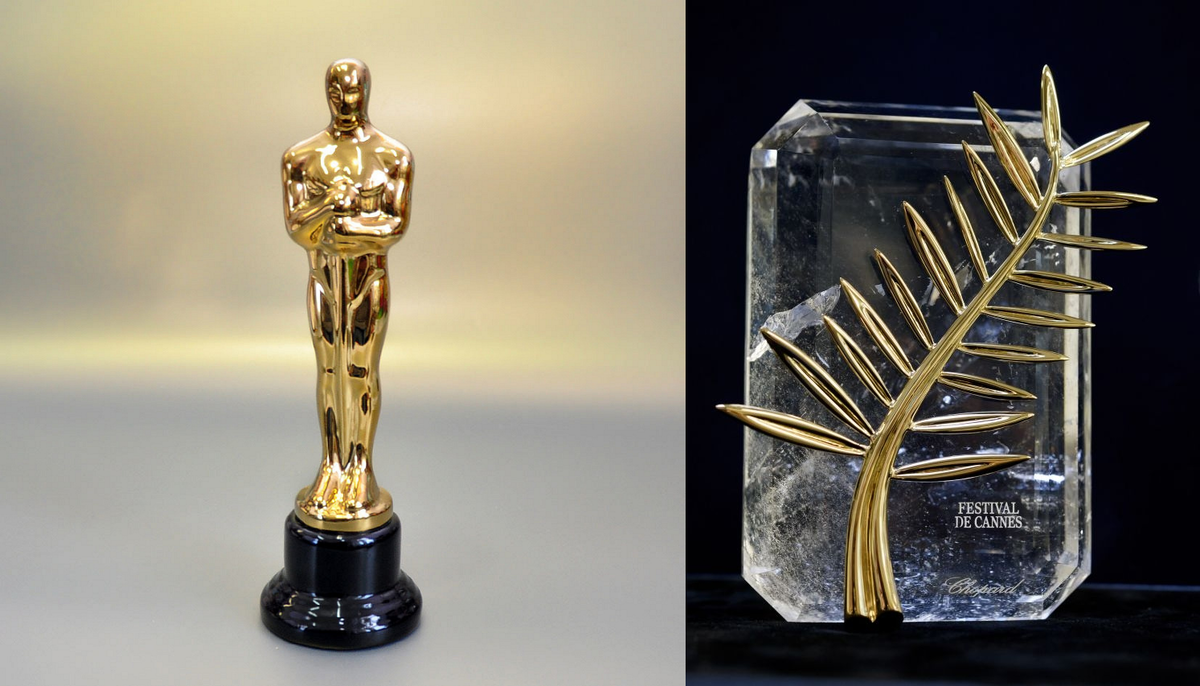 Статуэтки премии "Оскар" и "Каннского кинофестиваля"