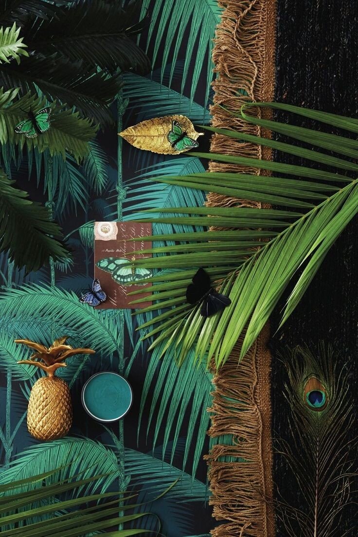 Фрагмент тропического стиля в интерьере с Pinterest 