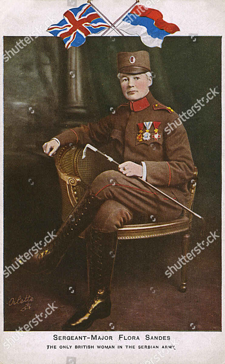 Флора Сандс (1876 - 1956) в униформе сербской армии.
