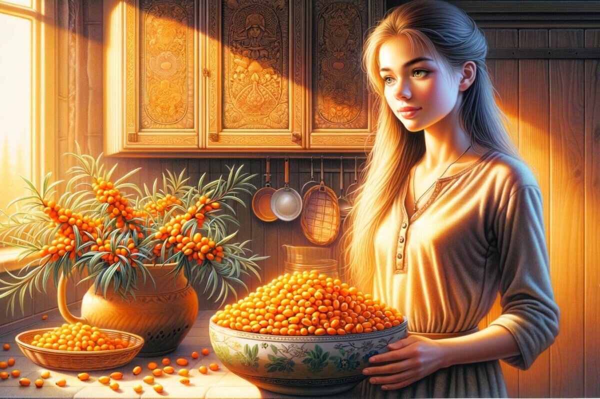 У ягоды есть несколько названий — сибирский ананас, ягода-таблетка, морская колючка, дереза, ракитник. Источник: нейросеть📷
