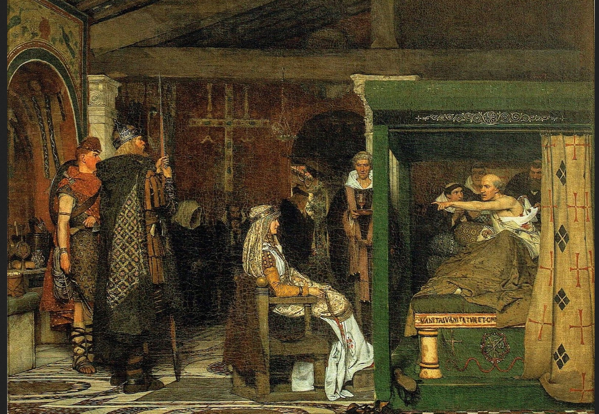 Фредегонда у постели умирающего епископа Протекстата.