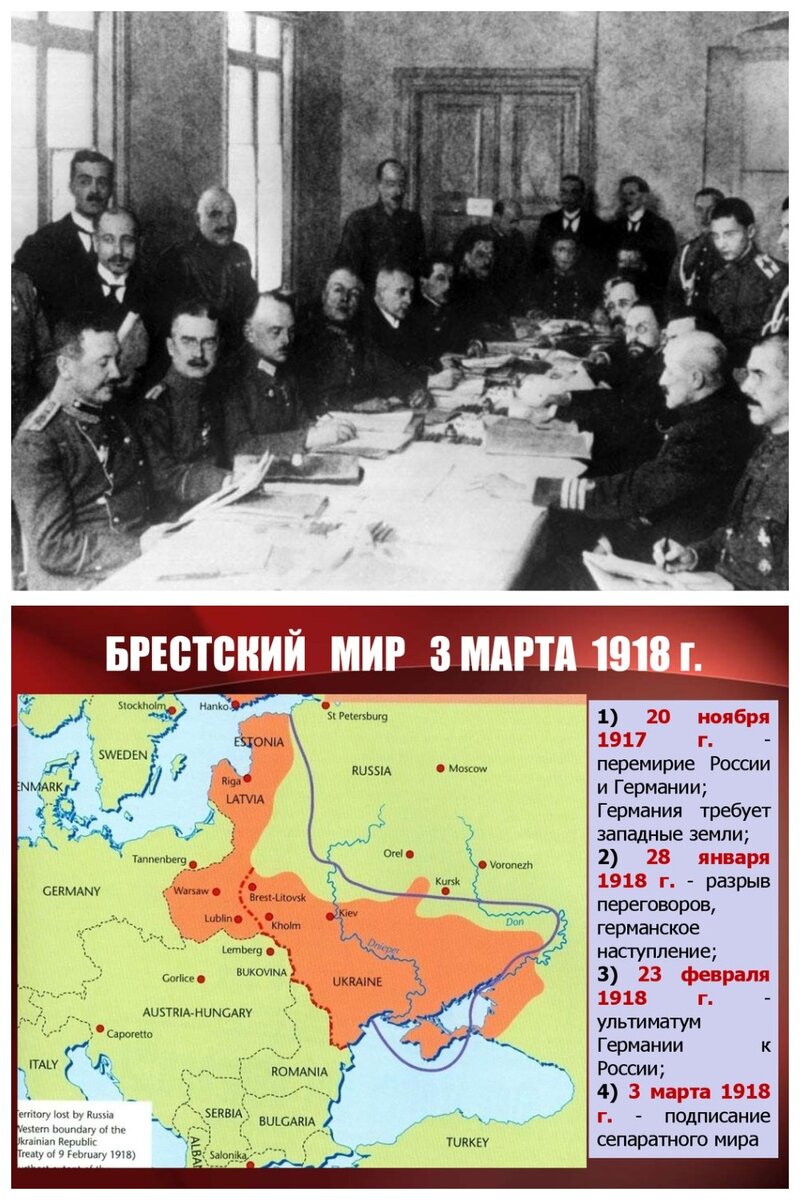 Брестский мир — сепаратный мирный договор, подписанный 3 марта 1918 года в городе Брест-Литовск