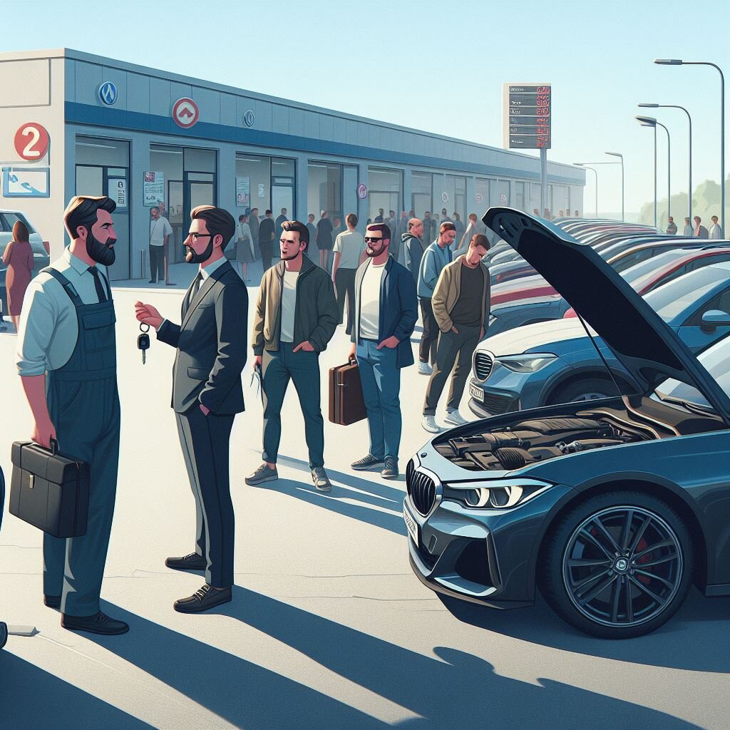 Очередь из клиентов в автосервис