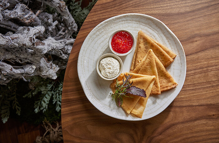     Блины в Soho Dolce с икрой.    
 Фото: пресс-служба Soho Dolce