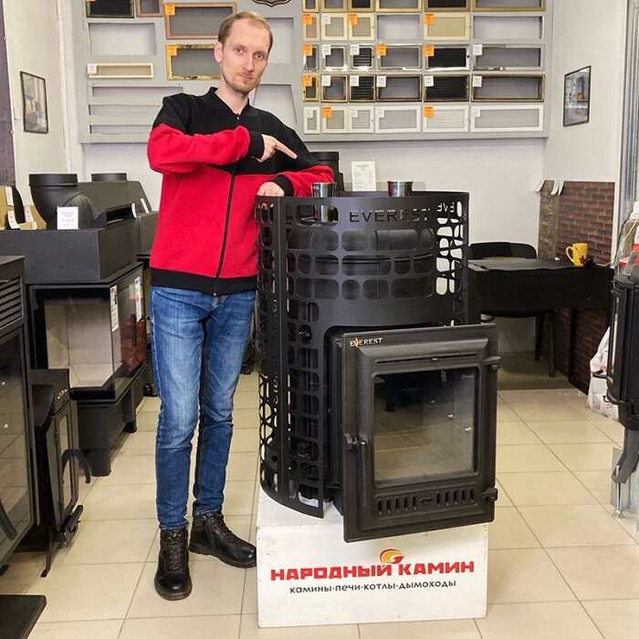 Вот так выглядит печь для бани Эверест Steam Master чугун