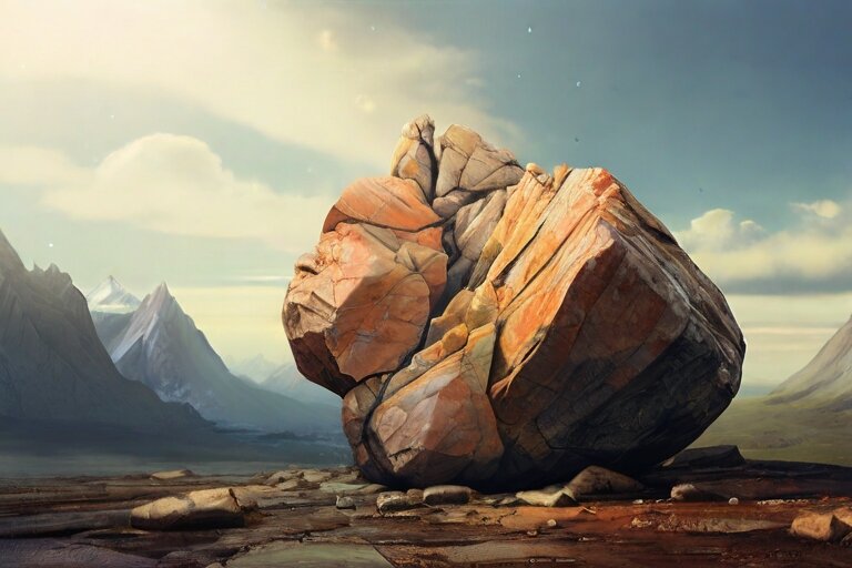 Камень откололся от скалы