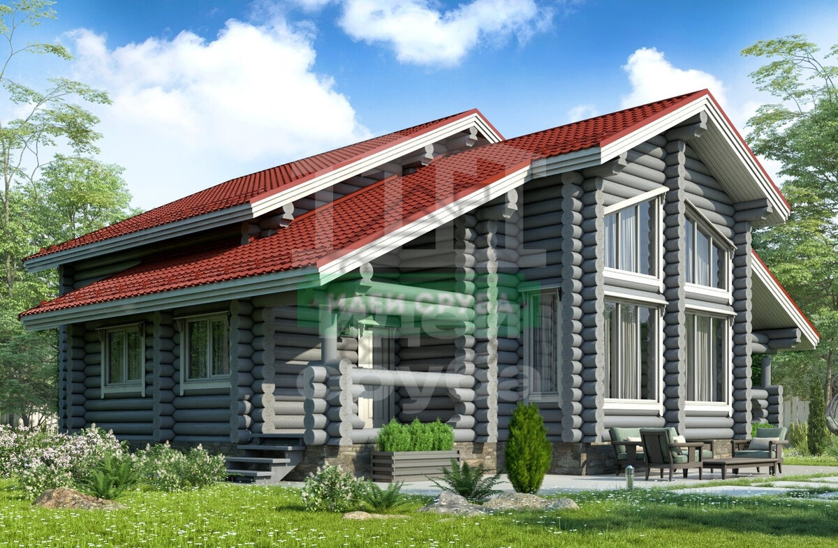 Проект из рубленного бревна компании Идеи Сруба