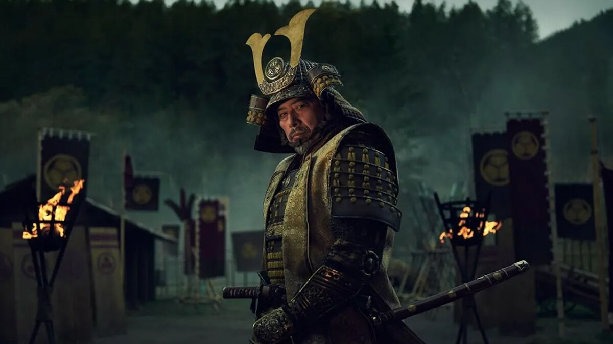 Иллюстрация кадр из видео «Сёгун», 2024. Мини-сериал в жанре исторической драмы. Является второй экранизацией исторического романа «Сёгун» Джеймса Клавелла.