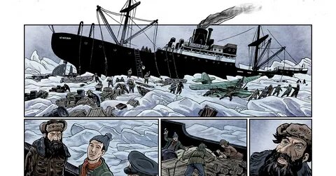   Началось спасение пассажиров и экипажа легендарного парохода «Челюскин». Судно затонуло в Арктике. Больше 100 человек оказались на льду.-2
