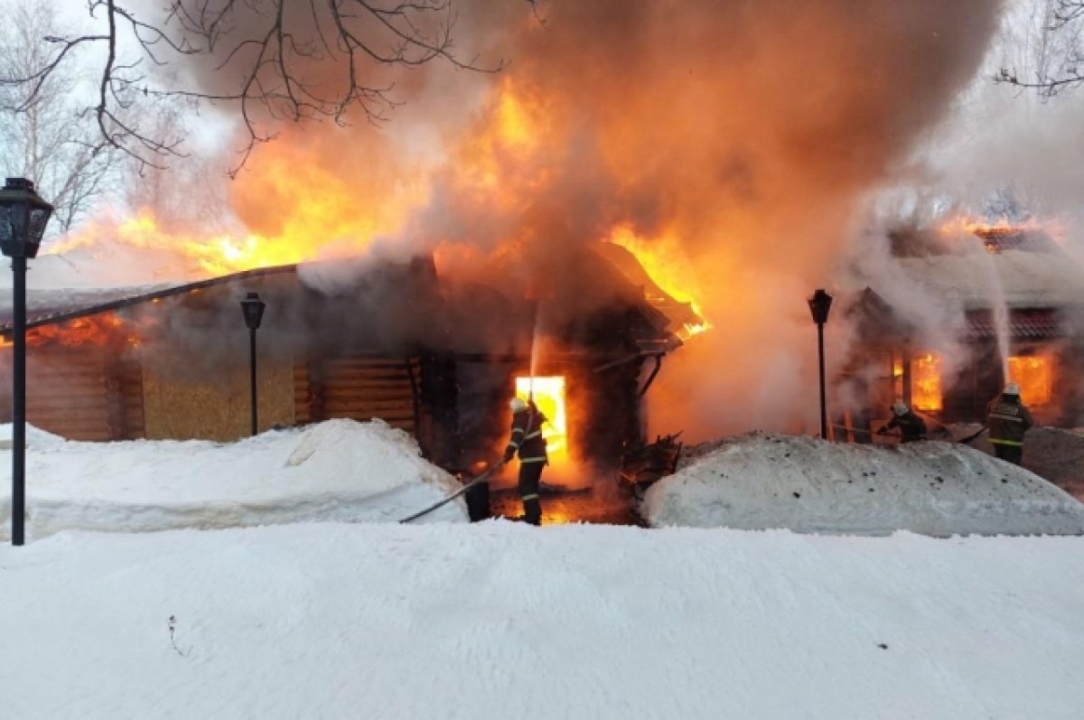    В Самарской области произошел большой пожар на охотничьей базе