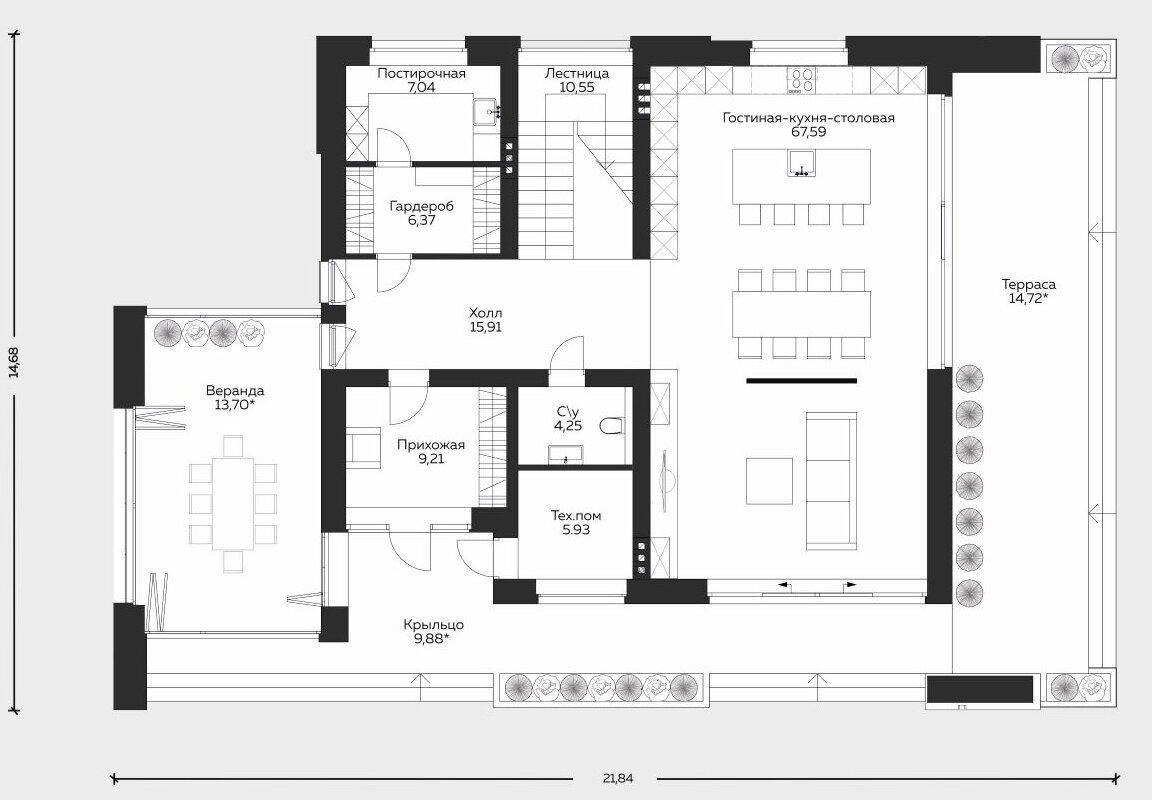 М462. Планировка 1-го этажа