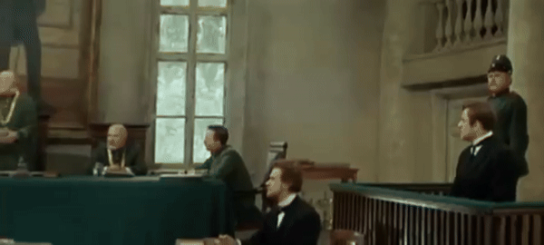 Заседание суда после реформы 1864 г. (из х/ф "Братья Карамазовы" (1968))