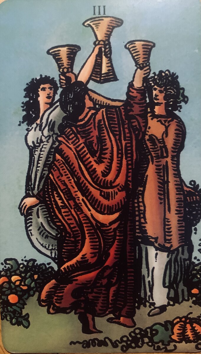 Тройка Кубков, колода «Radiant Wise Spirit Tarot”